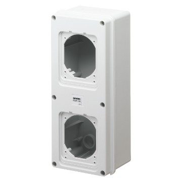  BOÎTE EN SAILLIE AVEC COUVERCLE PLASTRONNÉ PRÉVU POUR 2 CALOTTES - IP55
