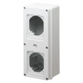 SURFACE MOUNTING BOX WITH FLANGED COVER FITTED FOR 2 LIDS - IP55