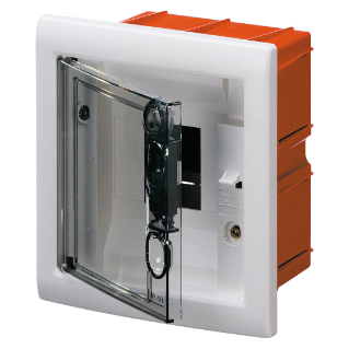FLUSH-MOUNTING ENCLOSURE WITH SMOKED TRANSPARENT DOOR 4 MODULES IP40