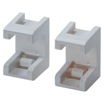 Paire d'agrafes pour assemblage vertical ou horizontal entre coffrets, platines et rehausses Paire d'agrafes pour assemblage vertical ou horizontal entre coffrets, platines et rehausses