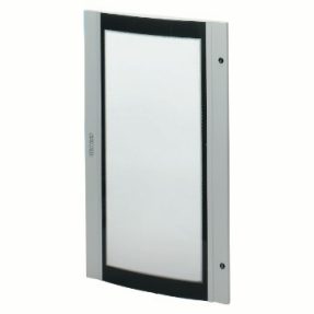 PORTA IN VETRO CURVO - PER QUADRI 38 LAN - 2 SERRATURE - 700X700 - GRIGIO RAL 7035