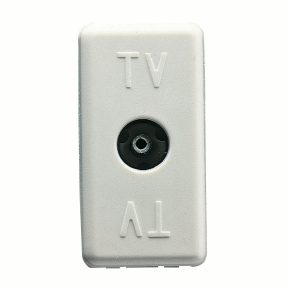 base coaxiale tv resistiva - conector iec femmina 9,5mm - directa - 1 módulo - system white