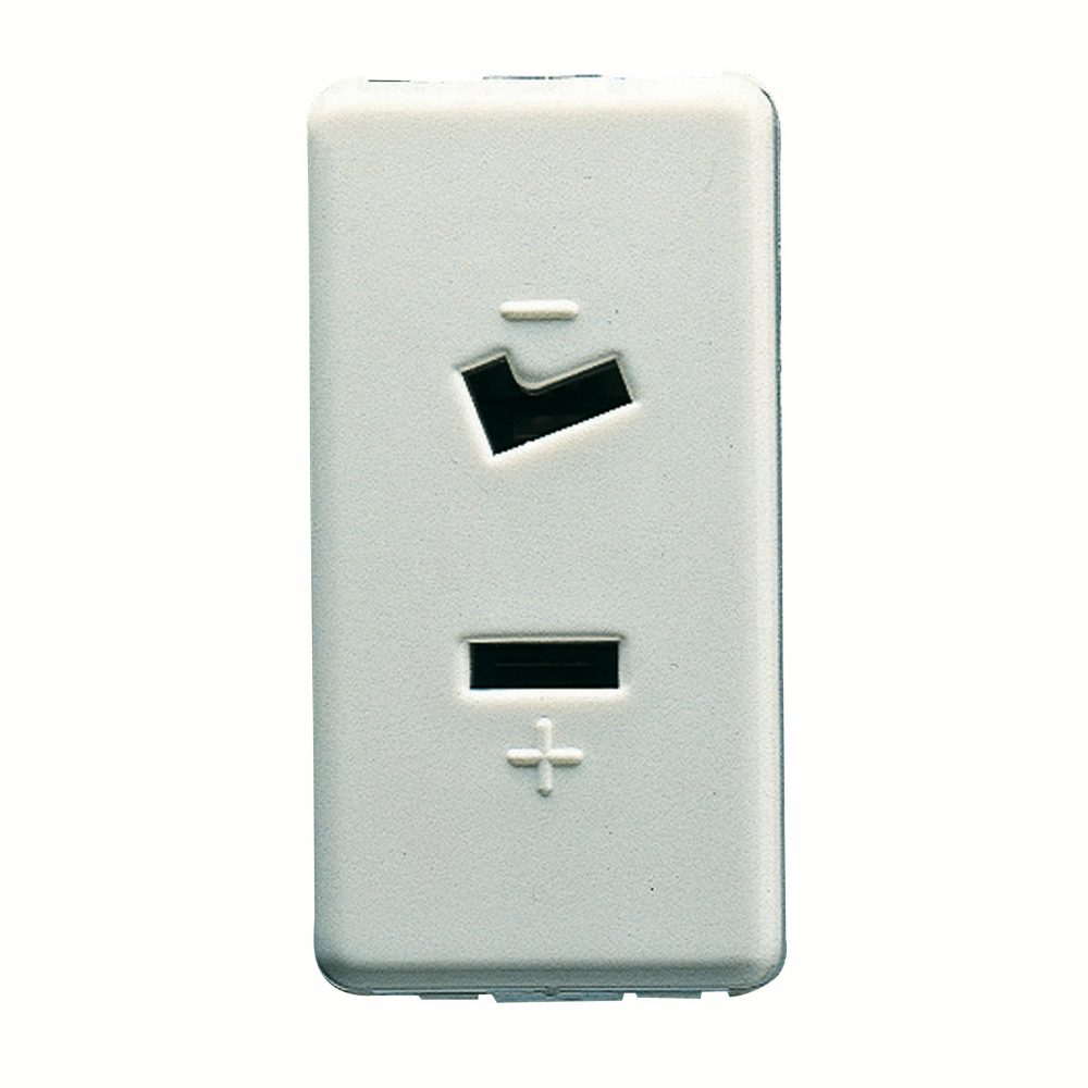 Odace Schneider Electric Presa Di Corrente 2P Bianca - Connessione Rapida A Vite, Dimensioni 71x71x51 Mm, Design Pulito Per Casa E Ufficio