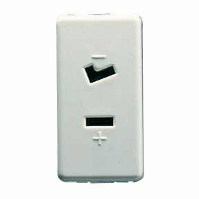 toma selv - 2p 6a 24v polarizada - 1 módulo - syste white