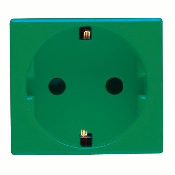  STECKDOSE DEUTSCHER STANDARD 250V ac - FÜR BESONDERE ANWENDUNGEN - 2P+E 16A - 2 MODULE - GRÜN - SYSTEM