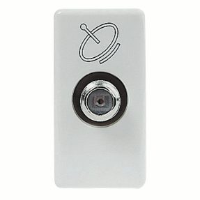 presa coassiale tv/sat schermatura classe a - connettore f femmina - diretta con passaggio di corrente - 1 modulo - system white