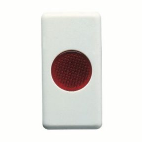 LAMPĂ INDICATOARE UNICĂ - 12/24/250V - ROȘU - 1 MODUL - SISTEM ALB