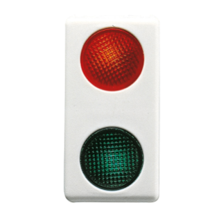 DOUBLE INDICATOR LAMP - 230V - RED/GREEN - 1 MODULE - SYSTEM WHITE