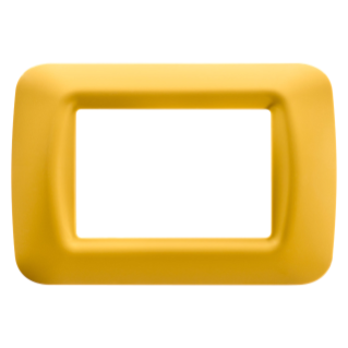 TOP SYSTEM PLATE - IN TECHNOPOLYMER GLOSS FINISHING - 3 GANG - CORN YELLOW - SYSTEM