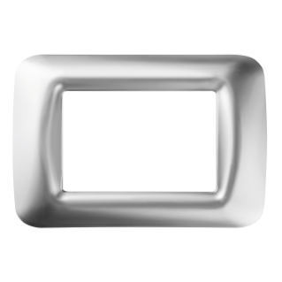 TOP SYSTEM PLATE - IN TECHNOPOLYMER GLOSS FINISH - 3 GANG - SOFT CHROME - SYSTEM