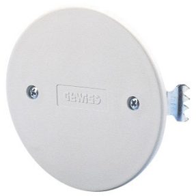 round flush mounting box lid - ø 65mm - white - with expansion