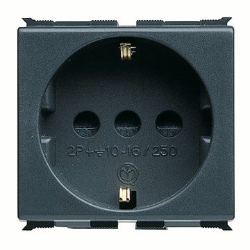  ITALIAANSE/DUITSE STANDAARD WANDCONTACTDOOS 250 Vac - 2P+A 16 A - P30 - 2 MODULE - PLAYBUS