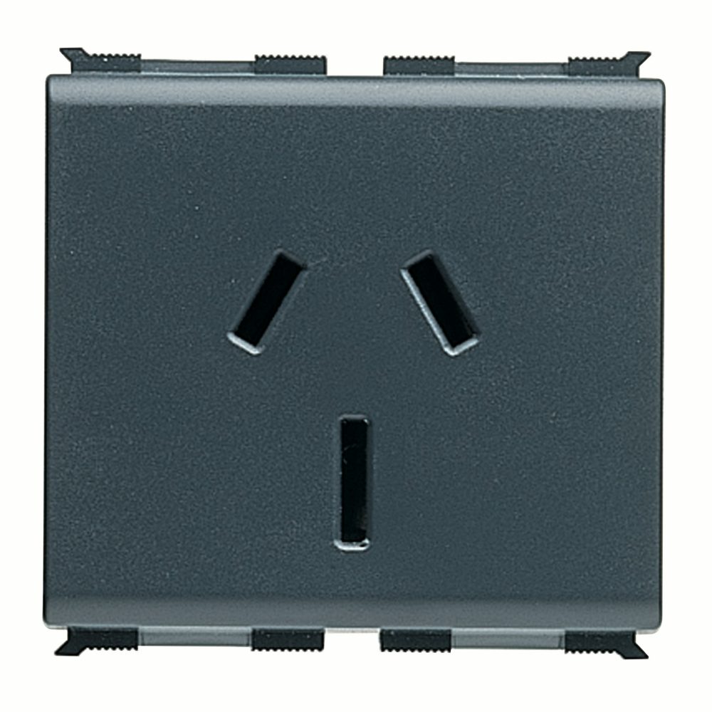 presa standard australiano 250v ac - 2p+t 10a - 2 moduli - playbus