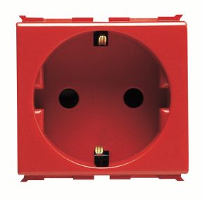 steckdose deutscher standard 250v ac - für besondere anwendungen - 250v - 2p+e 16a - 2 module - rot - playbus
