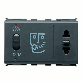 rasierersteckdose euroamerikanischer standard mit trenntransformator - 230v 50/60hz - 3 module - playbus