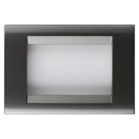 playbus plate - in painted technopolymer - scratchproof vitrified enamelling - 8 gang (4+4 overlapping) - slate - playbus