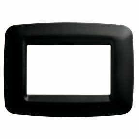 PLAYBUS YOUNG PLATE - IN TECHNOPOLYMER - SATIN FINISHING - 2 GANG - TONER BLACK - PLAYBUS