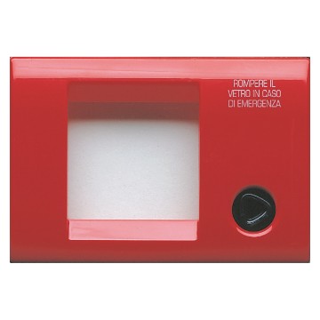 Placche autoportanti vuote per emergenza con chiave a triangolo e vetro frangibile predisposte per il montaggio di apparecchi modulari Playbus - IP40 Placche autoportanti vuote per emergenza con chiave a triangolo e vetro frangibile predisposte per il montaggio di apparecchi modulari Playbus - IP40