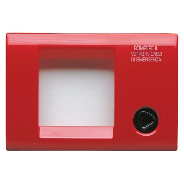Placche autoportanti vuote per emergenza con chiave a triangolo e vetro frangibile predisposte per il montaggio di apparecchi modulari Playbus - IP40 Placche autoportanti vuote per emergenza con chiave a triangolo e vetro frangibile predisposte per il montaggio di apparecchi modulari Playbus - IP40