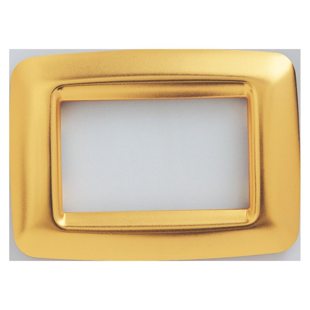 placca playbus young - in tecnopolimero metallizzato - finitura satinata - 2 posti - oro antico - playbus