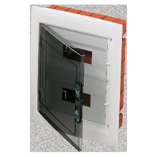 DISTRIBUTION BOARD WITH SMOKED TRANSPARENT DOOR (12X2) 24 MODULES IP40