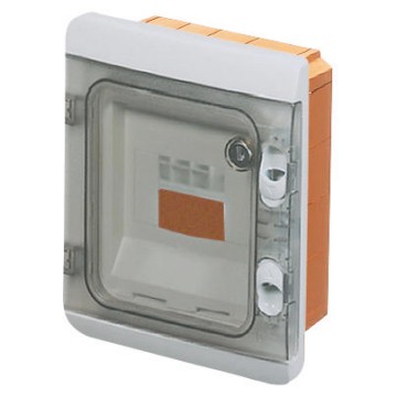 Quadros de electricidade componíveis de encastrar estanques com frentes à prova de choque Cinza RAL 7035