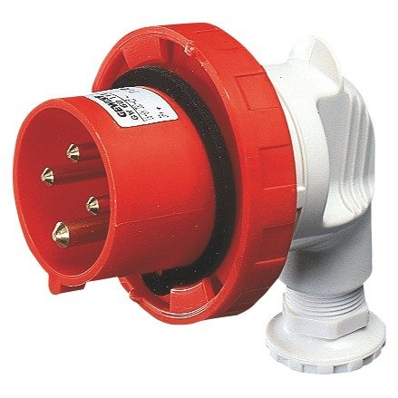  FIȘĂ 90° - IP67 - 3P+E 16A 380-415V 50/60HZ - ROȘU - 6H - CABLAJ CU ȘURUB