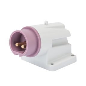 wandgerätestecker 90° - ip44 - 2p 16a 20-25v 50-60hz - violett - o.u. - schraubkontakten