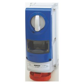 prise verticale interverrouillée - avec fond - avec base porte-fusibles - 3p+t 63a 380-415v-50/60hz 6h - ip66