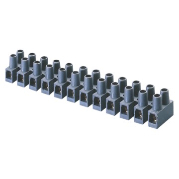 Borniers sectionnables à 12 pôles en technopolymère à bornes en laiton - 450V - T 85°C - Noir Borniers sectionnables à 12 pôles en technopolymère à bornes en laiton - 450V - T 85°C - Noir