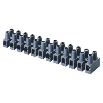 Polymer 12 pole modular terminal blocks with brass terminals - 450V - T 85°C - Black Polymer 12 pole modular terminal blocks with brass terminals - 450V - T 85°C - Black