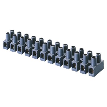 12 polige modulaire klemmenblokken van polymeer met messing klemmen - 450 V - T 85 °C - Zwart