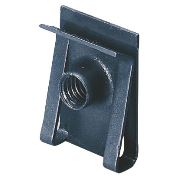 Muttern und Clips aus verzinkter Stahl zur Geräte-Befestigung an gelochten Montageplatten Muttern und Clips aus verzinkter Stahl zur Geräte-Befestigung an gelochten Montageplatten