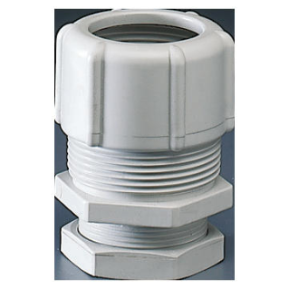 ROHR/GEHAUSE VERBINDUNG AUS SCHLAGFESTEM POLYMER - DURCHMESSER MONTAGEBOHRUNG 20MM - ROHRE Ø 16MM - GRAU RAL7035 - IP66