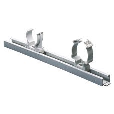 Modular lock-joint rail to fix shockproof polymer supports - Grey RAL 7035