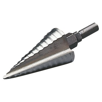 Fraise multidiamètre en acier HSS pour le perçage de boîtes, tableaux et goulottes en matière isolante Fraise multidiamètre en acier HSS pour le perçage de boîtes, tableaux et goulottes en matière isolante