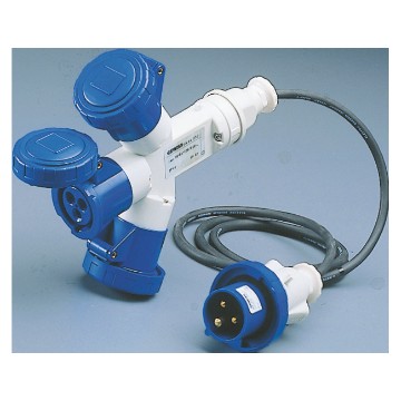 Waterdichte koppelingen voor meervoudige contactdozen 3 uitgangen met 2 m flexibele kabel en 16A-stekker - 50/60 Hz - IP67 Waterdichte koppelingen voor meervoudige contactdozen 3 uitgangen met 2 m flexibele kabel en 16A-stekker - 50/60 Hz - IP67
