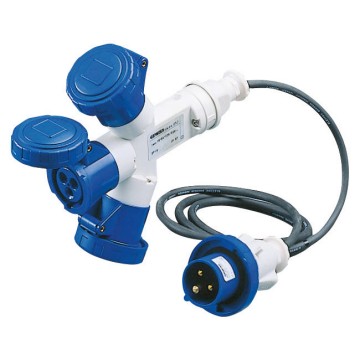 Waterdichte koppelingen voor meervoudige contactdozen 3 uitgangen met 2 m flexibele kabel en 16A-stekker - 50/60 Hz - IP67 Waterdichte koppelingen voor meervoudige contactdozen 3 uitgangen met 2 m flexibele kabel en 16A-stekker - 50/60 Hz - IP67