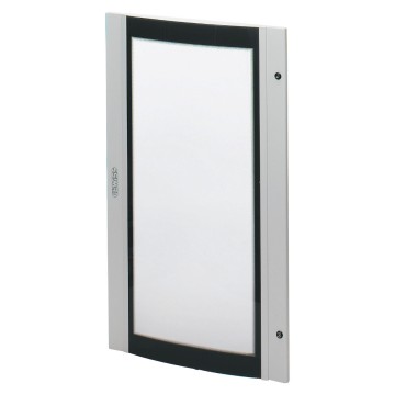 Porte in vetro curvo fumé temperato di sicurezza per armadi 38 LAN munite di 1 serratura Colore grigio RAL 7035 Porte in vetro curvo fumé temperato di sicurezza per armadi 38 LAN munite di 1 serratura Colore grigio RAL 7035