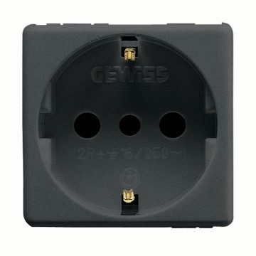  STECKDOSE ITALIENISCHER/DEUTSCHER STANDARD 250V ac - 2P+E 16A - P30 - 2 MODULE- SYSTEM WHITE