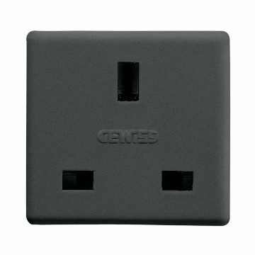  İNGİLİZ STANDARDI PRİZ 250V ac - 2P+T 13A - 2 MODÜL - SİSTEM SİYAH
