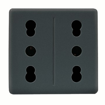 Italian standard quick wiring double socket-outlet - 250V ac Italian standard quick wiring double socket-outlet - 250V ac