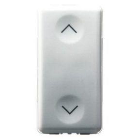 THREE-WAY SWITCH 1P 250V ac - 10 AX - NEUTRAL - SYMBOL UP-DOWN - 1 MODULE - SYSTEM WHITE