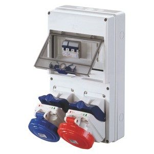  COMBIBLOC DBO - DE PARED - 1 BASE 2P+T 16A + 1 BASE 3P+T 16A - IP44