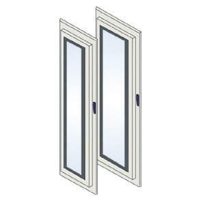 Porte anteriori o posteriori IP65 sporgenti in vetro munite di maniglia e chiusura ad aste Porte anteriori o posteriori IP65 sporgenti in vetro munite di maniglia e chiusura ad aste