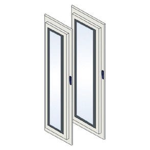 Front or rear protruding glass IP65 doors equipped with handle and rod-mechanism lock Front or rear protruding glass IP65 doors equipped with handle and rod-mechanism lock