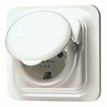 RCD prise de sécurité à encastrer - Type A - Couleur Blanc Version avec protection contre l'eau IP44 RCD prise de sécurité à encastrer - Type A - Couleur Blanc Version avec protection contre l'eau IP44