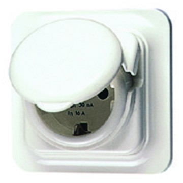RCD prise de sécurité à encastrer - Type A - Couleur Blanc Version avec protection contre l'eau IP44 RCD prise de sécurité à encastrer - Type A - Couleur Blanc Version avec protection contre l'eau IP44