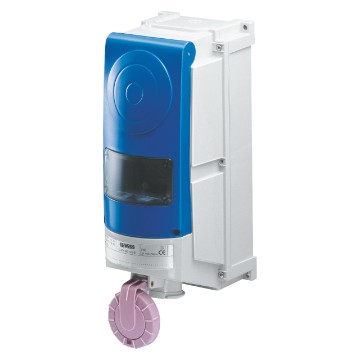Vertical socket-outlet with safety transformer (SELV) - 230V / 24V - 50Hz - IP66 Vertical socket-outlet with safety transformer (SELV) - 230V / 24V - 50Hz - IP66