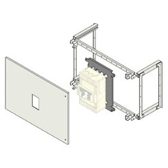Kit di installazione per interruttore scatolato fino a 630 A con attacchi anteriori o posteriori in armadi non segregati B=400 mm Completo di pannello frontale forato, supporti e piastre di fissaggio Kit di installazione per interruttore scatolato fino a 630 A con attacchi anteriori o posteriori in armadi non segregati B=400 mm Completo di pannello frontale forato, supporti e piastre di fissaggio